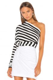 Norma Kamali All In One Bodysuit in Stripe from Revolve com at Revolve